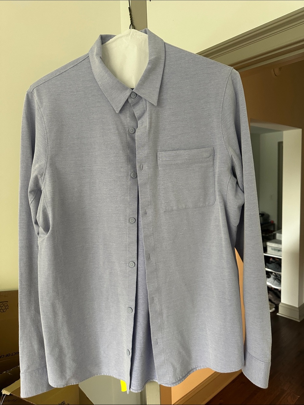 Men's Lululemon Light Blue Long-Sleeve Button-Up Shirt